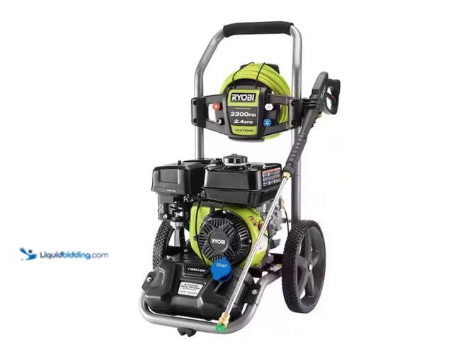 Lot 49-2026278 - RYOBI 3300 PSI 2.4 GPM Cold Water Gas Pressure Washer with 212cc Engine, Model # RY80589. MSRP: $399...