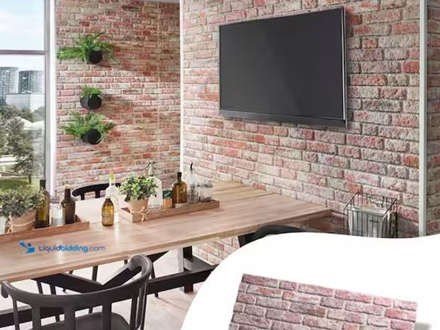 Lot 49-1568488 - WALLSUPPLY 0.79 in. x 19.69 in. x 47.24 in. Ultralight Faux Brick Red-White HD Printed Jointless Com...