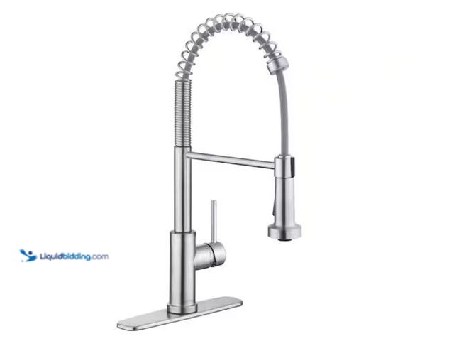 Lot 49-2020526 - Glacier Bay Paulina Single-Handle Spring Neck Pull Down Sprayer Kitchen Faucet in Stainless Steel, M...