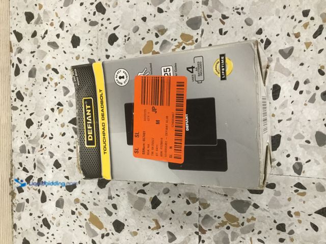 Lot 49-3514476 - Defiant Slim Matte Black Electronic Touchpad Deadbolt. [Model # 32GZ4X9D01BB] Used. Bettery, Cover a...