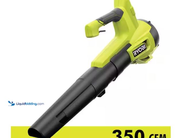 Lot 49-1547209 - RYOBI ONE+ 18V 100 MPH 350 CFM Cordless Battery Variable-Speed Jet Fan Leaf Blower (Tool Only) Model...