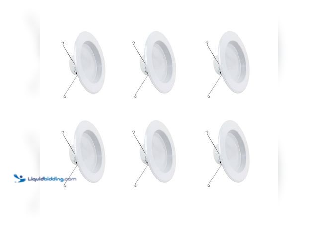 Lot 49-5409119 - 5/6 in. 925 Lumens 2700K Soft White Dimmable Integrated LED Retrofit Recessed Light Baffle Trim, Whi...