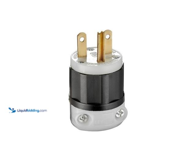 Lot 49-3528632 - Leviton
15 Amp 250-Volt NEMA Industrial-Grade Straight Blade Plug, Black and White 5666-CS, Model #...