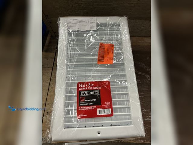 Lot 49-5549796 - QTY 6 - Everbilt 14 in. x 8 in. Adjustable 1-Way Wall/Ceiling Register. Model # E210VM14X08  . Unuse...