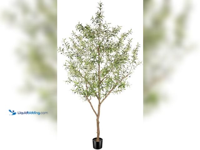 Lot 49-5484454 - Faux Olive Tree 9ft - Realistic Artificial Olive Tree 9 Feet Indoor (108") - Tall Fake Plants Olive ...