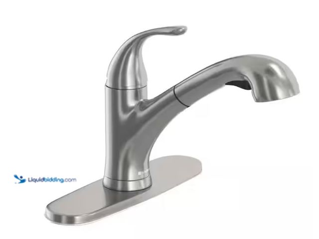 Lot 49-2026366 - Glacier Bay Market Single-Handle Pull-Out Kitchen Faucet with TurboSpray and FastMount in Stainless ...