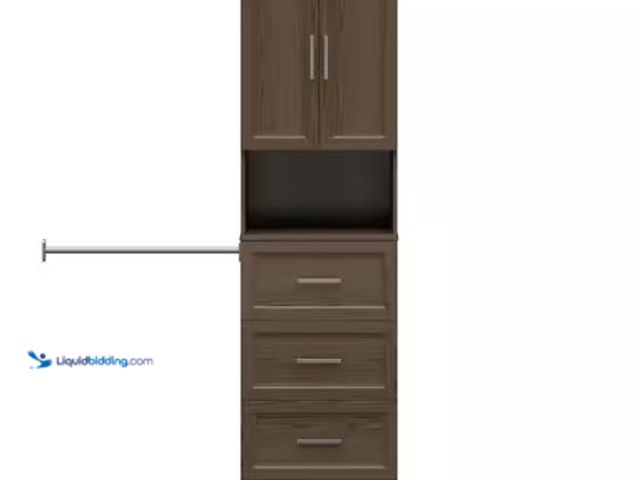 Lot 49-2019911 - StyleWell Reynolds 25 in. W x 83.25 in. H Brown Laminate Board Traditional Closet System Tower w/ 2-...