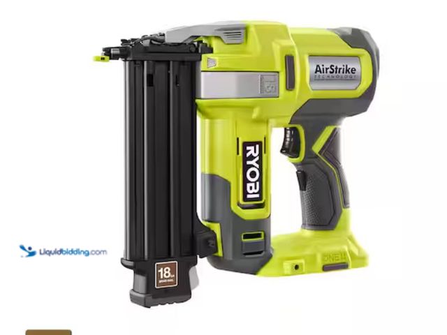 Lot 49-3614376 - RYOBI ONE+ 18V 18-Gauge Cordless AirStrike Brad Nailer (Tool Only), Model # P321, Slightly used, No ...