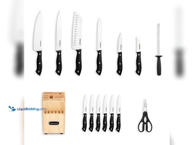 Lot 49-1625735 - Cuisinart Classic Triple Rivet Stainless Steel 15 Piece Knife Block Set, Model # 5152138339, Unused,...