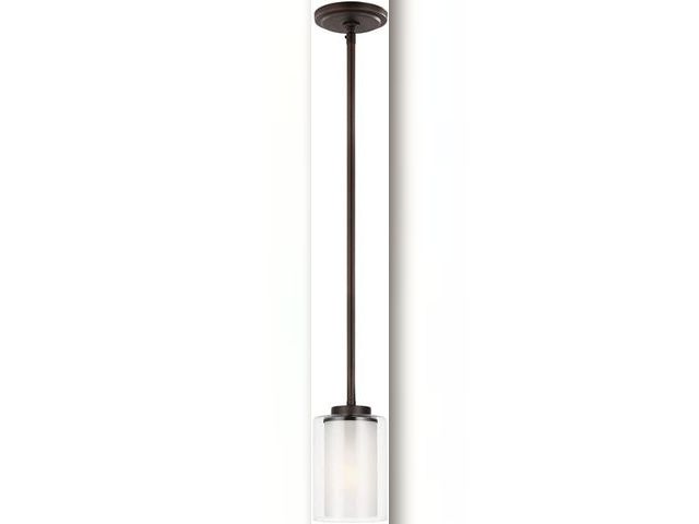 Lot 49-3513447 - Generation Lighting 6137301-710 Elmwood Park One - Light Mini-Pendant Hanging Modern Fixture, Bronze...