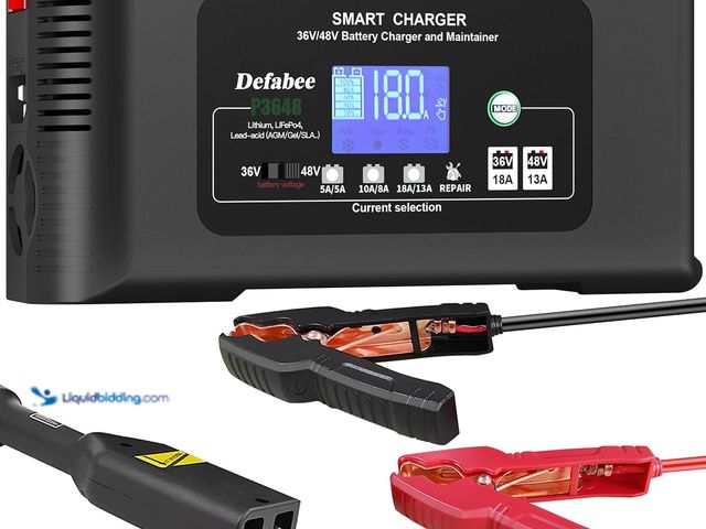 Lot 49-5445923 - 36 Volt Golf Cart Battery Charger, 36V18A and 48V13A Car Trickle Battery Charger, 18-Amp Smart Charg...