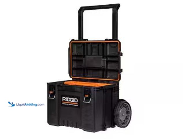 Lot 49-1625534 - RIDGID Pro Gear System Gen 2.0 Stackable 25 in All Terrain Rolling Tool Box with 9 in. Wheels, Model...
