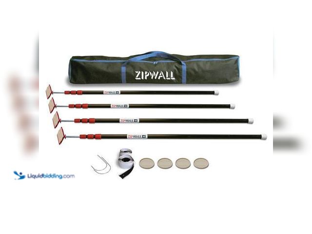 Lot 49-5460793 - ZipWall
10 ft. Stainless Steel Dust Barrier Poles with 2-Adhesive Zippers and a Carry Bag Black (4-...