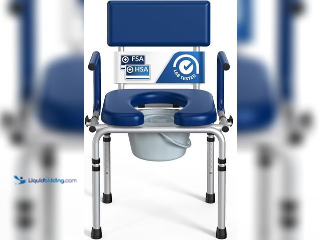 Lot 49-5581841 - M73 Drop Arm Bedside Commodes for Seniors, Potty Chair for Adults MODEL:SKBC01-BL UNUSED