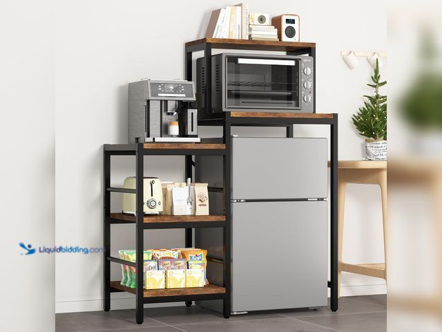 Lot 49-5544199 - 6-Tier Mini Fridge Cabinet Microwave Stand Baker Rack, Mini Fridge Stand with Storage Shelves, Micro...