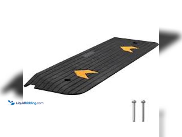 Lot 49-5438104 - SKYSHALO Upgraded Rubber Threshold Ramp, 1.5 in. Rise Wheelchair Ramp Doorway, Natural Curb Ramp Rat...