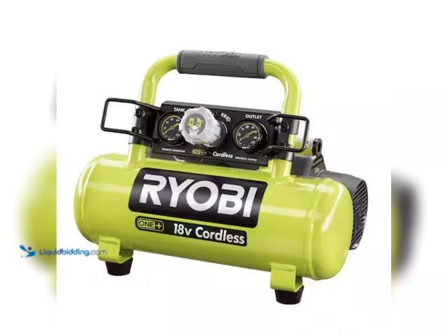 Lot 49-2005610 - RYOBI 18V ONE+ Cordless 1 Gal. Portable Horizontal Air Compressor with 120 PSI Maximum Pressure (Too...