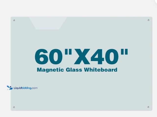 Lot 49-1536062 - Glass Magnetic Dry-Erase Board -60"x40"Frameless Wall Mounted Glass Whiteboard, Model # 187494576398...