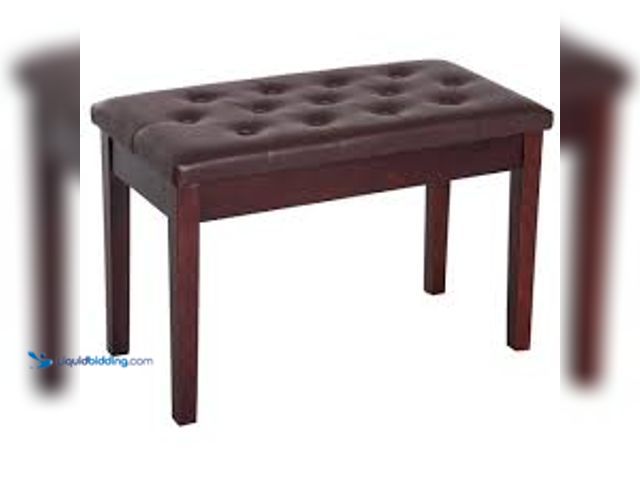 Lot 49-5407244 - HOMCOM Brown Faux Leather 2-Person Piano Bench 19.75 in. x 14.25 in. x 30 in.. Model # 02-0709. Unus...