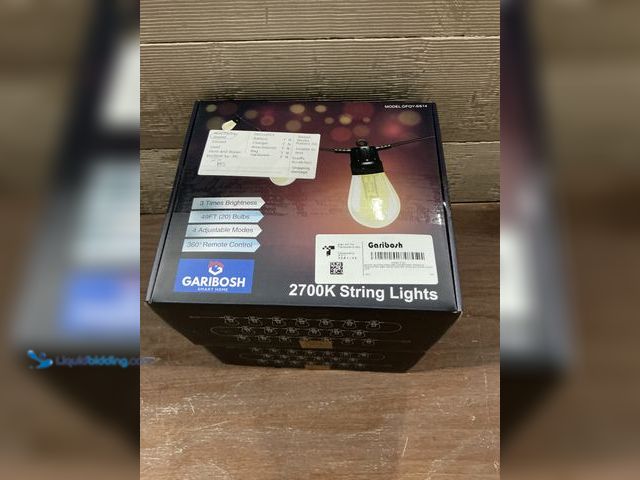 Lot 49-3529038 - GARIBOSH 2700K String Lights (49ft-20 Bulbs) (2packs) New