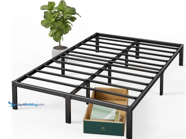 Lot 49-1516417 - ZINUS 14 Inch Elias Metal Platform Bed Frame, Steel Support, No Box Spring Needed, Easy Assembly, Qu...
