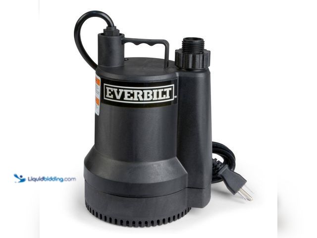 Lot 49-3566030 - Everbilt
1/6 HP Plastic Submersible Utility Pump. Model # SUP54-HD. Unused and powers on.