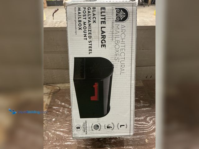 Lot 49-5539921 - Architectural Mailboxes Elite Black, Large, Steel, Post Mount Mailbox. Model # E1600BAM. Unused
