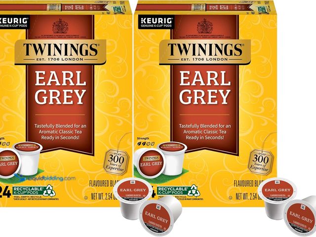 Lot 49-3513508 - Twinings Earl Grey Black Tea K-Cup Pods for Keurig, 24 Count (Pack of 2), Flavoured with Citrus and ...