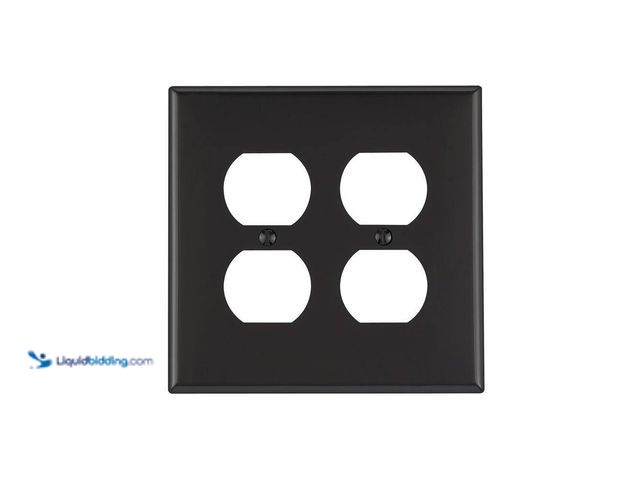 Lot 49-5449177 - Leviton
2-Gang Black Duplex Outlet/Receptacle Nylon Midway/Midsize Wall Plate (1-Pack) PJ82-E (15pc...