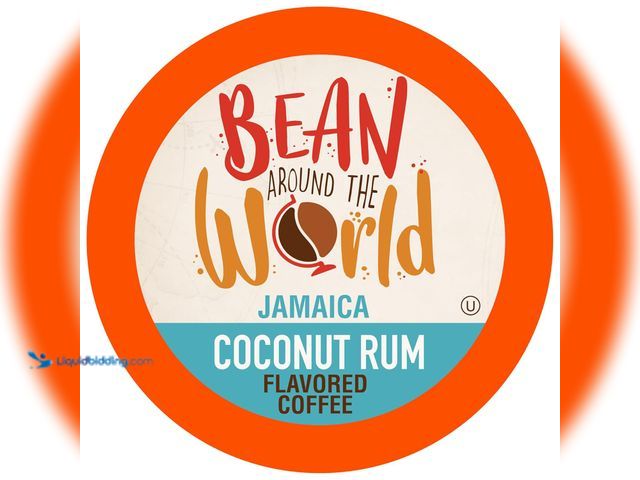 Lot 49-5406101 - BEAN AROUND THE WORLD Flavored Coffee Compatible With 2.0 Keurig K Cup Brewers, Coconut Rum, 40 Coun...