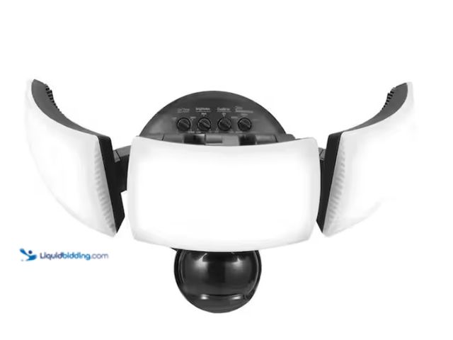 Lot 49-1567957 - Defiant MaxDetect 240° Black Motion Sensing Wired Outdoor 3-Head LED Security Flood Light 3000 Lumen...