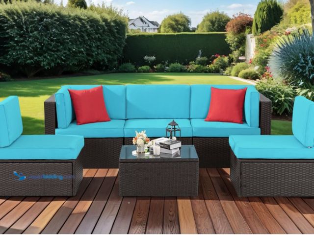Lot 49-2000368 - Cushion Covers ONLY - For Walsunny Patio Furniture Sets Outdoor All-Weather Sectional Patio Sofa Set...