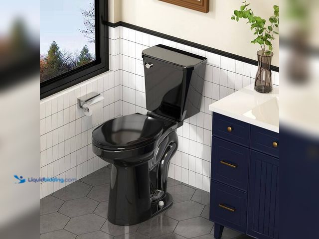 Lot 49-2004275 - Simple Project 21 in 2-Piece High Toilets for Seniors, 1.28 GPF Single Flush Elongated Toilet with S...