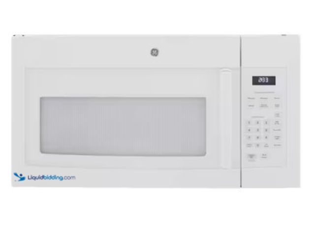 Lot 49-1625644 - GE 1.6 cu. ft. Over-the-Range Microwave in White, Model # JVM3160DFWW, Unused, Has attachments, Powe...