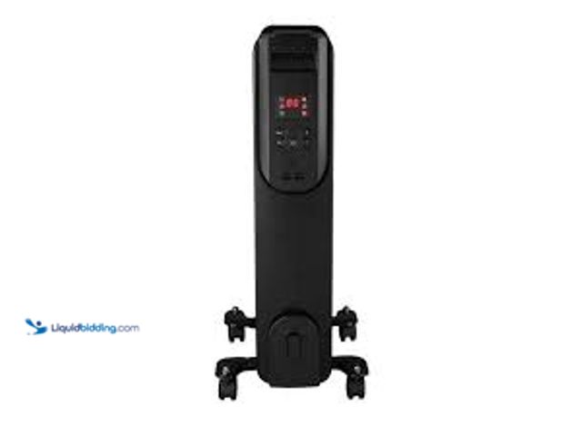 Lot 49-5483955 - Konwin 1500-Watt Black Indoor Electric Oil-Filled Radiator Convection Radiant Space Heater with Remo...