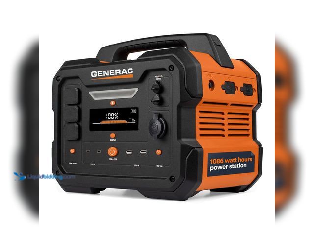 Lot 49-5543852 - Generac
1600W Output / 3200 Peak 1086Wh Portable Battery Power Station with Push Button Start and S...
