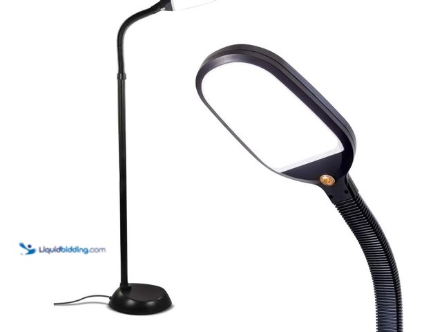 Lot 49-3431892 - Brightech Litespan - Bright LED Floor Reading Lamp for Over Chair Crafts and Reading, Esthetician Li...