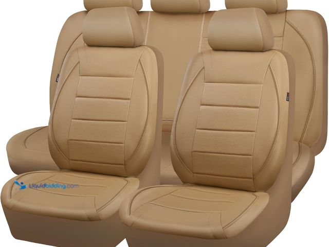 Lot 49-5487529 - CAR PASS Piping Leather Seat Cover,Universal FIT with Composite Sponge Inside,Airbag Compatible and ...