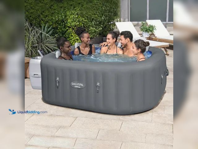 Lot 49-1624331 - SaluSpa Coronado Energy Sense Square Air Jet 4-6 Person Inflatable Spa Model #60068E, MSRP:$599.99, ...