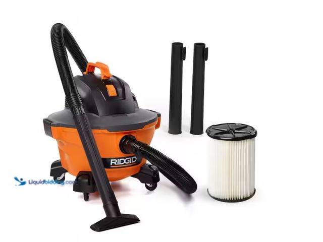 Lot 49-1566795 - RIDGID 6 Gal. 3.5 Peak HP NXT Shop Vacuum Wet Dry Vac with General Debris Filter, Locking Hose and A...