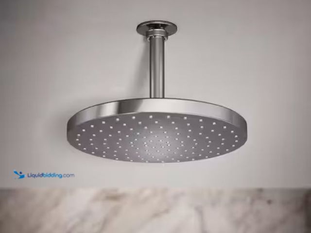 Lot 49-2006652 - KOHLER Awaken 1-Spray Patterns 2.5 GPM 9.875 in. Ceiling Mount Fixed Shower Head in Polished Chrome,...