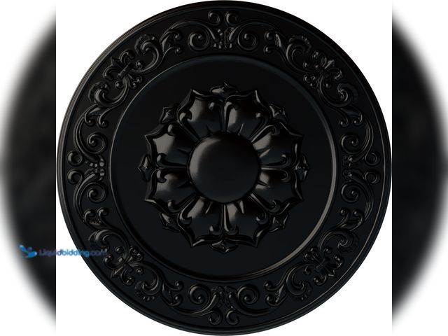 Lot 49-5408252 - Endurathane Sydney Ceiling Medallion, 27 3/4"OD x 2"P (Fits Canopies up to 5 3/4"), Hand-Painted Jet...