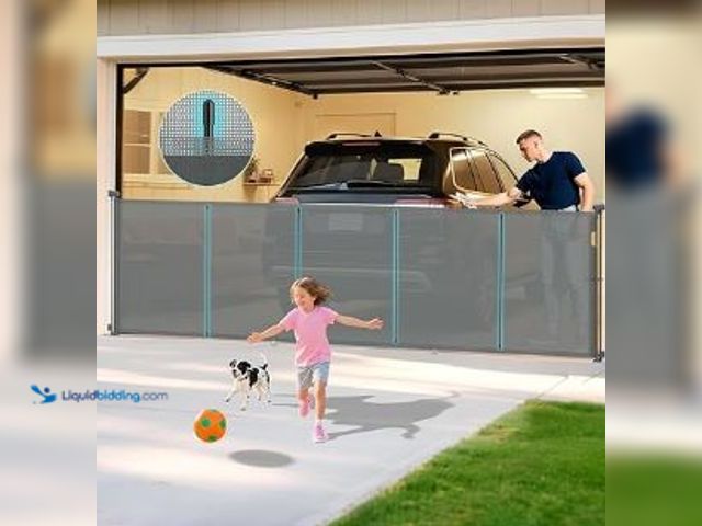 Lot 49-3464332 - 162 Inch Retractable Baby Gates Extra Wide, 42 Inch Extra Tall Retractable Gate for Indoor/Outdoor, ...