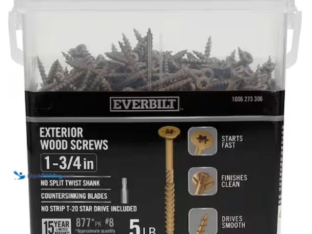 Lot 49-2025562 - Everbilt #8 x 1-3/4 in. Star Drive Flat Head Exterior Wood Screws 5 lbs.-Box (877-Piece), Model # 11...
