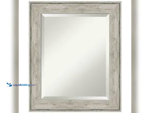 Lot 49-3536835 - Amanti Art. Medium Rectangle Crackled Metallic Beveled Glass Casual Mirror (25 in. H x 21 in. W. Mod...
