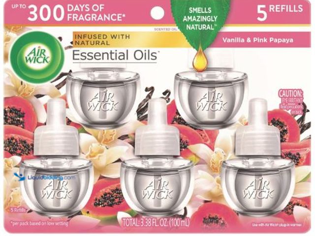 Lot 49-5436849 - Qty 3. Air Wick Scented Oils 0+5 Vanilla & Pink Papaya​. Model #B07NPTSR4K. Unsued.