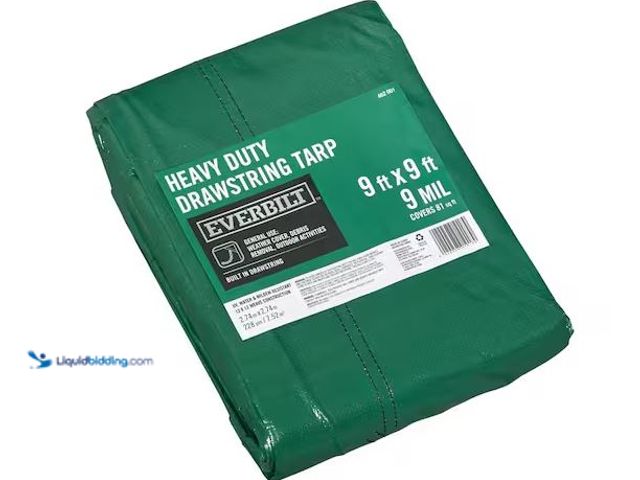 Lot 49-5545520 - Everbilt
9 ft. x 9 ft. Heavy Duty Tarp with Drawstring, Unused