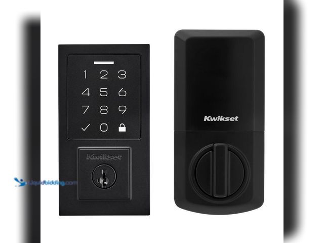 Lot 49-5405849 - Kwikset
SmartCode 270 Contemporary Matte Black Touchpad Single Cylinder Electronic Deadbolt Featuri...