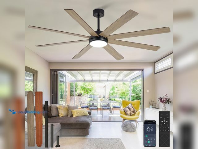 Lot 49-5477951 - Depuley Ceiling Fan with Light and Remote: 8-Blade Fans with Remote App Control - 66-Inch Large Ceil...