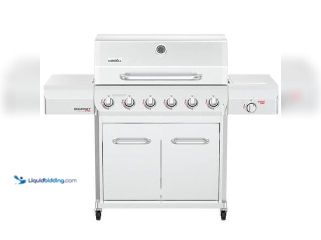 Lot 49-5546486 - Nexgrill Gourmet Pro 6-Burner Stainless Steel Propane Gas Grill with Searing Side Burner and Griddle...